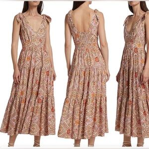 Derek Lam 10 Crosby Timothea Shoulder Tie Linen-Blend Dress Size 2